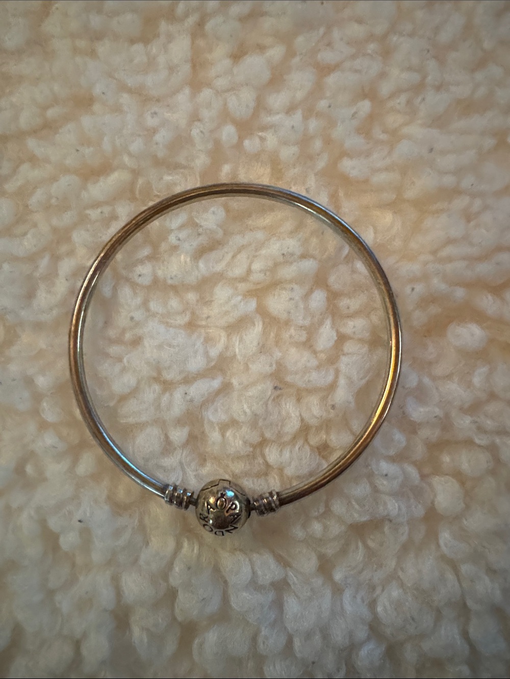 Pandora Silver Toned Womens Bangle Bracelet with  Clasp